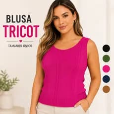 Blusa Tricot Feminina Regata Modal Canelada Tam Único Casual Elegante |3062| Oferta