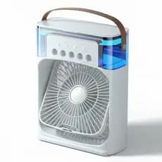 Mini Climatizador Ar Portatil Umidificador Mesa USB Silencioso 3 Velocidades Gelo Timer 600ml