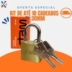 Cadeado 30MM Stam Original Zamac E-Coat Reforçado Alta Segurança Durabilidade Dourado Com 2 Chaves
