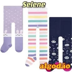 Meia Calça Selene De Algodão Para Bebé E Recém Nascido Para Frio De Inverno Quente Com Desenho E Liso
