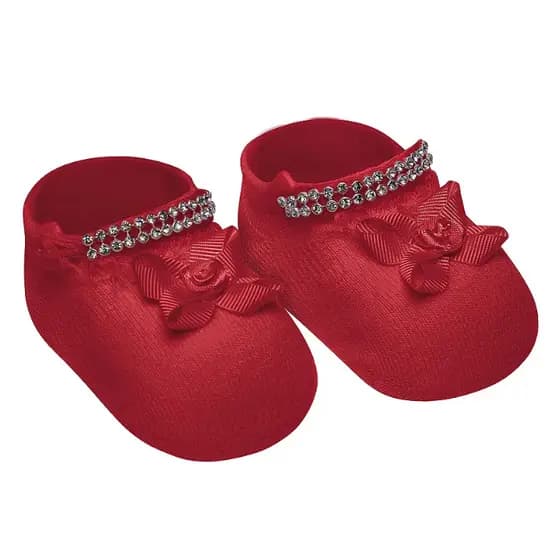 Selene Meia Recém-nascido Sapatilho C/ Apliques De Bebe 0 a 5 Meses