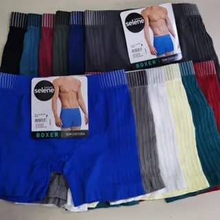 Kit Com 9/6/3 Peças De Cueca Boxer Selene Sem Costura Cintura Mais Alto Pernas Mais Compridas