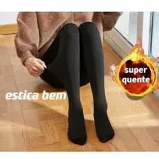 Meia Calça Flanelada Com Pés E Sem Pés Segunda Pele Com Pelinho Quente Para Frio De Inverno