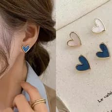 Brincos De Amor Rosa Sem Furo Clipes De Orelha Azul Coração Clipe Brinco Piercing Minimalistas Jóias CE1194