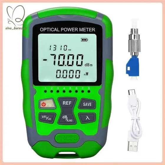 [elva_burns.br] Medidor De Potência De Fibra Óptica Testador De Cabo Óptico Teste De Rede