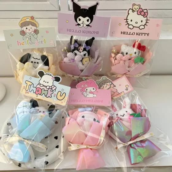 Kuromi Buquê De Flores De Pelúcia Desenho Animado KT Brinquedo Decoração Kawaii Presente De Dia Dos Namorados Para Menin