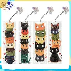 Kit De Marcadores De Arte Diamante 4 Unidades Animais De Formato Especial Com Pingente DIY Artesanato Presente Para