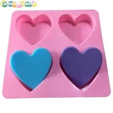 (Cassiopeiahg) Molde De Sabão De Silicone Artesanal Com 4 Cavidades , Coração 3d , Artesanato , Fabricação Para Vela , N