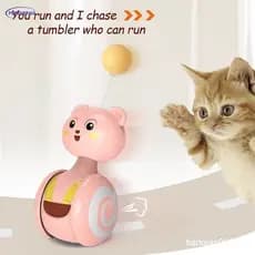 Brinquedos para Gatos: Brinquedo Automático Interativo para Animais de Estimação, Varinha com Penas e Bola Rotativa MMAN