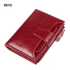 Carteira De Couro De Inserção De Genuíno RFID Trifold Unisex
