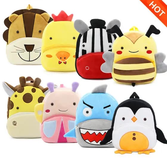 Mochila De Pelúcia Infantil Com Animais Fofos De Desenho Animado Para Jardim De Infância , Perfeita Crianças E Pré-Escol