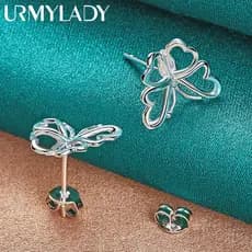 URMYLADY 925 Prata Esterlina Borboleta Brinco Brincos Para Mulheres Charme Casamento Moda Jóias