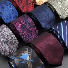 ZONFAZ Gravata de Seda Vintage Clássica, Floral Paisley Listrada, Jacquard Formal, Para Casamento e Uso Diário