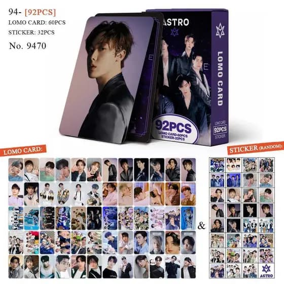 K-POP 60pcs/box com 32pcs adesivo ASTRO Photocard Pronto Para Ser Cartão LOMO Postal De Coleção