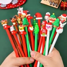 10-40pcs Canetas de Natal 3D Multicoloridas em Gel Divertidas, Adequadas para Lembrancinhas de Festa, Pequenos Presentes