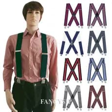 Suspensórios Masculinos Elegantes Com Costas Em X-Material Elastano De Alta Elasticidade , Ajustável 4 Clipes Resistente