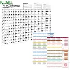 Calendário De Parede BLING 2026 , 12 Meses 30x20 Em Planejador Anual , Montagem Com Etiquetas Adesivas , Programação De