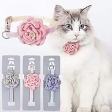 Coleira De Gato Flor Com Gravata De Botão De Segurança – Acessório Essencial Para Gatos De Estimação Em Casa E Ao Ar Livre-* & -