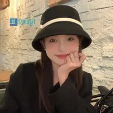 Chapéu Balde Com Laço Francês , Outono Inverno , Feminino De Feltro Doce Formato Dobrado , Novo