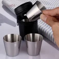 BH 4 Unidades De 30ml Para Viagem Ao Ar Livre Em Aço Inoxidável , Xícaras De Café E Chá Com Um Estojo De Transporte Pret