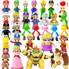 47 Jogo Estilo Super Mario Odyssey Figura Luigi Bowser Koopa Yoshi Wario Sapo Pêssego Goomba Donkey Kong Q Versão De PVC