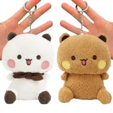 Chaveiro de Pelúcia Urso Panda Doss, Boneco de Pelúcia Casal Bubu e Dudu, Presente Kawaii