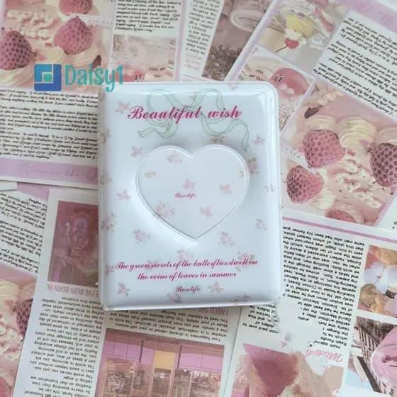 Prosperityusdaisy1 1 Peça Mini Álbum De 3 Polegadas Porta-Cartões Fotográficos Kpop Fotos Floral Idol Binder Cartão Para
