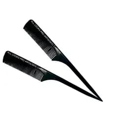 Kit 02 Pente Profissional Carbono 240ºC Antiestático Cerdas Grossas e Cabo Ponta Fina