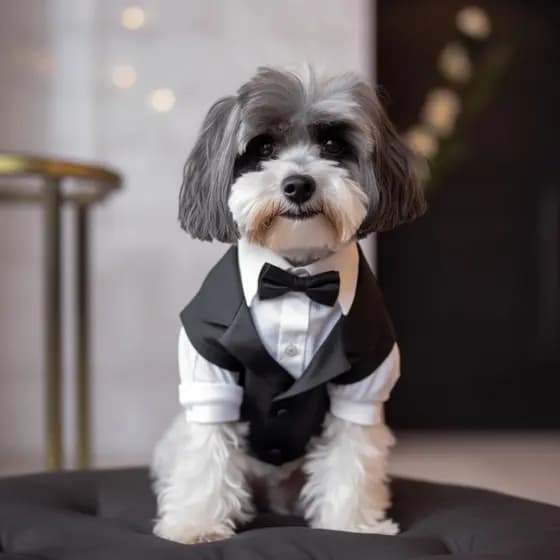 2025 novo estilo cão de estimação gato primavera verão roupas terno fino camisa terno vestido de casamento casamento Ted