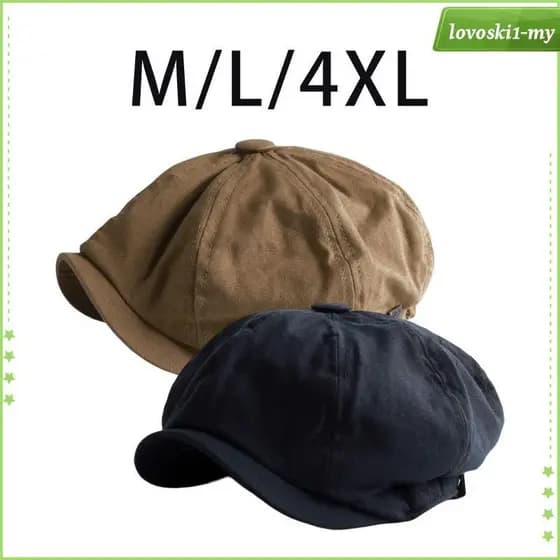 [LovoskibcMY] Chapéu de jornaleiro masculino respirável, bonés macios de 8 painéis, visor casual estilo retro, chapéu de