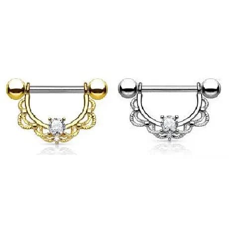 Piercing para Mamilo Pendurado com Pedra