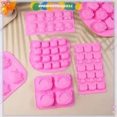 [springevenwell] Moldes De Silicone Hello Kitty Sanrio KT Cat Molde De Biscoito De Chocolate Para Assar Antiaderentes Tr