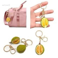 Chaveiro de Fruta Durian Simulado Vibrante Meteor 2, Acessório de Moda Colorido e Divertido, Adiciona Personalização DFD