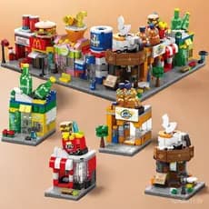 Mini vista de rua compatível com modelos de construção Lego City, quebra-cabeças para crianças, brinquedos de montagem,