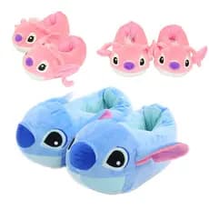 Pantufa Stitch (28 a 33/35 a 42) Rosa E Azul De Algodão Quentes Pantufa Stitch Infantil