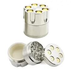 Portátil 30/40mm Em Forma De Bala Moedor De Metal De 3 Camadas Design Compacto Presentes De Feriado Masculinos