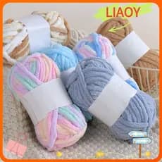 LIAOYING Fios De Fio Lã Grossa Anti-Pilling , De Cachecol De Malha De Crochê Colorido Chenille De Tricotar