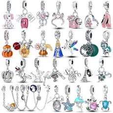 S925 prata charme pingente jóias contas de alta qualidade compatível com Original 3MM pulseira DIY jóias presente de ani