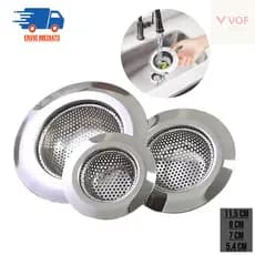 Ralo Pia Aço Inox 11,5/9/7/5,4cm 4 Tamanhos Pequeno Médio Grande Utensílio Multiuso