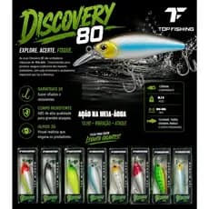 Iscas Artificias Top Fishing Discovery Meia Água 8 cm 10,5 gr Pesca Tucunaré Traíra Dourado Robalo