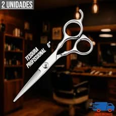 Kit 2 Tesoura 6 Polegadas Inoxidável Profissional Corte Preciso para Cabelos e Barba