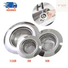 Ralo Inox Redondo Com Borda Pia Cozinha 7cm 9cm 11,5cm