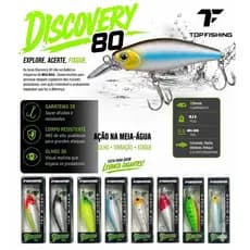 Iscas Artificias Importadas Top Fishing Discovery Meia Água 8 cm 10,5 gr (NOVAS CORES)