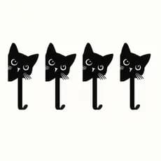 4 Suportes Porta Panos Prato Toalha Gato Gancho Parede Papel