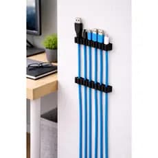 10 Organizadores Fios Cabos P/ Escritório Pente P/ 10 Fios Preto