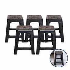 KIT BANQUETAS PLÁSTICAS PRETAS REFORÇADAS BANCO ADULTO RESISTENTE SUPORTA ATÉ 120KG