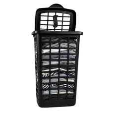 Cesto De Roupas Com Tampa 28L Grande Preto Organizador Lavanderia Plástico Resistente