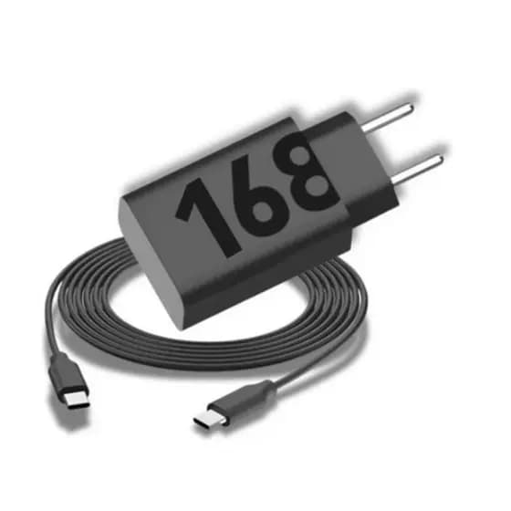 Carregador Turbo 168W Duplo cabo Tipo C | Carregamento Rápido PD | Bivolt