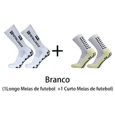 2 conjuntos duplos de meias de futebol de silicone antideslizante meias de treinamento profissionais