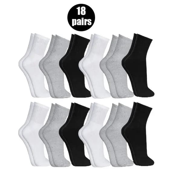 18 pares de meias de algodão de cor pura de outono-inverno meias masculinas casuais respiradoras